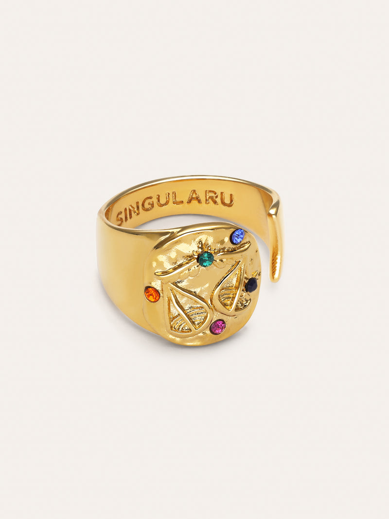 Anillo Organic Colors Zodiaco Baño Oro