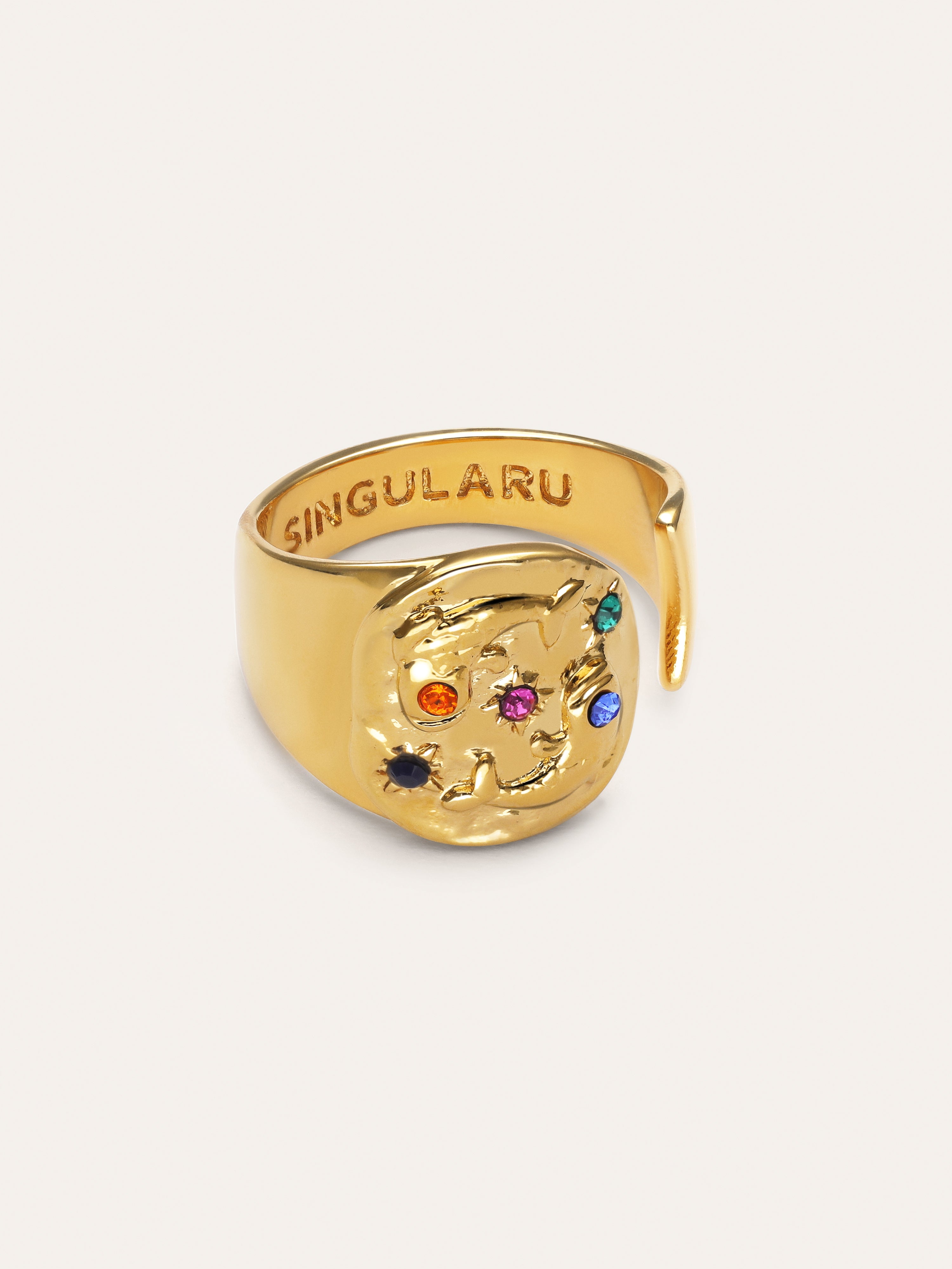 Anillo Organic Colors Zodiaco Baño Oro