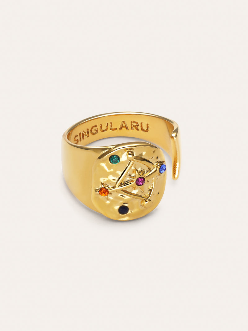 Anillo Organic Colors Zodiaco Baño Oro