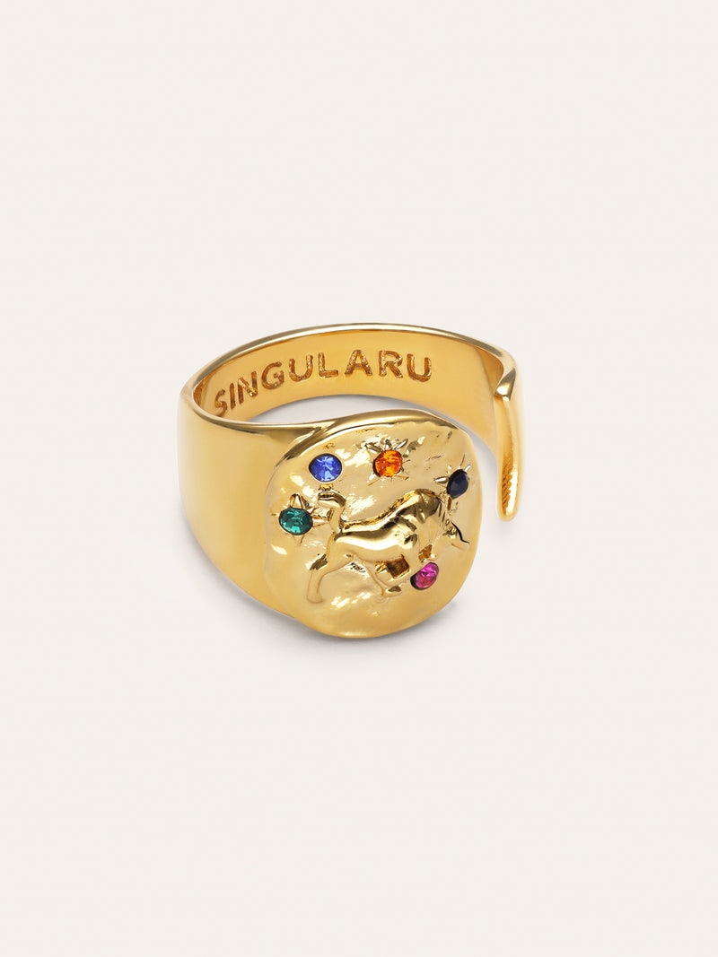 Anillo Organic Colors Zodiaco Baño Oro