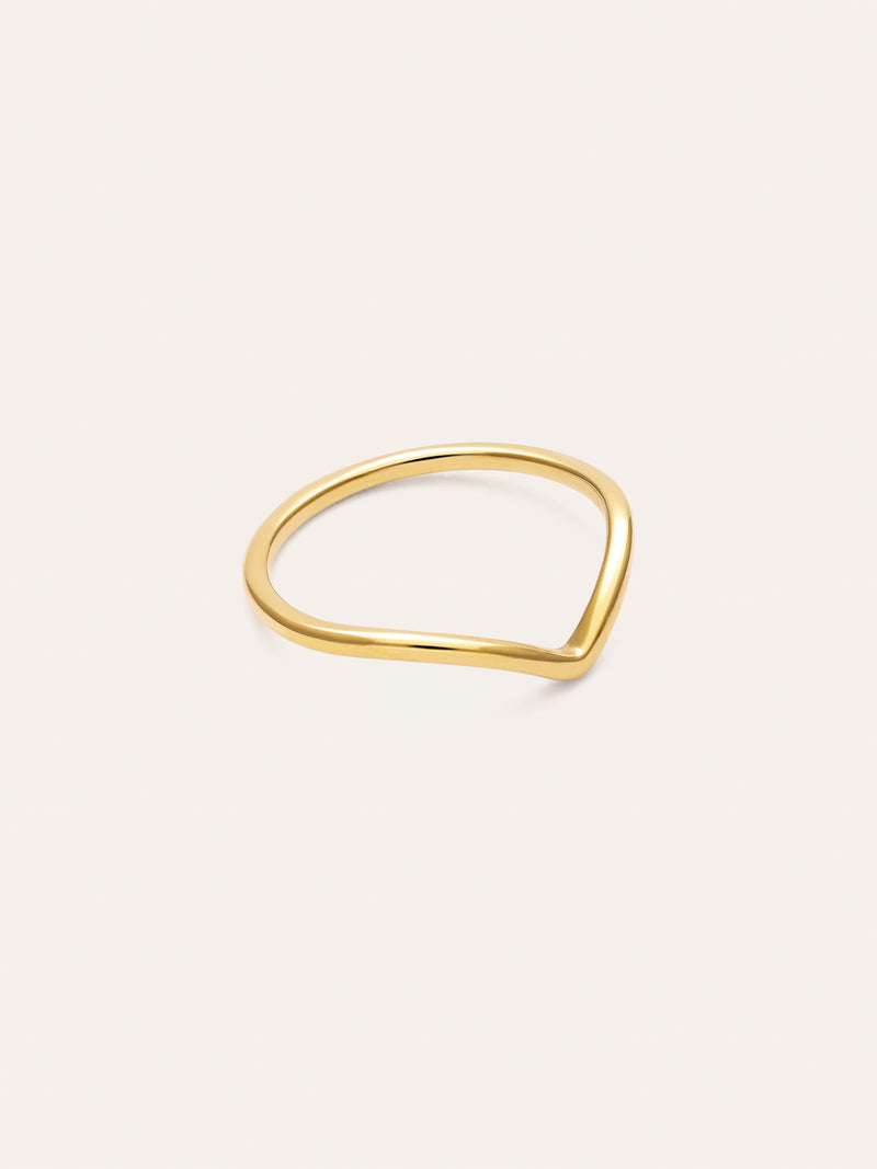 Peak-ring van staal met een goudlaag、】【