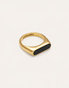 Anillo Proa Negro Acero Baño Oro