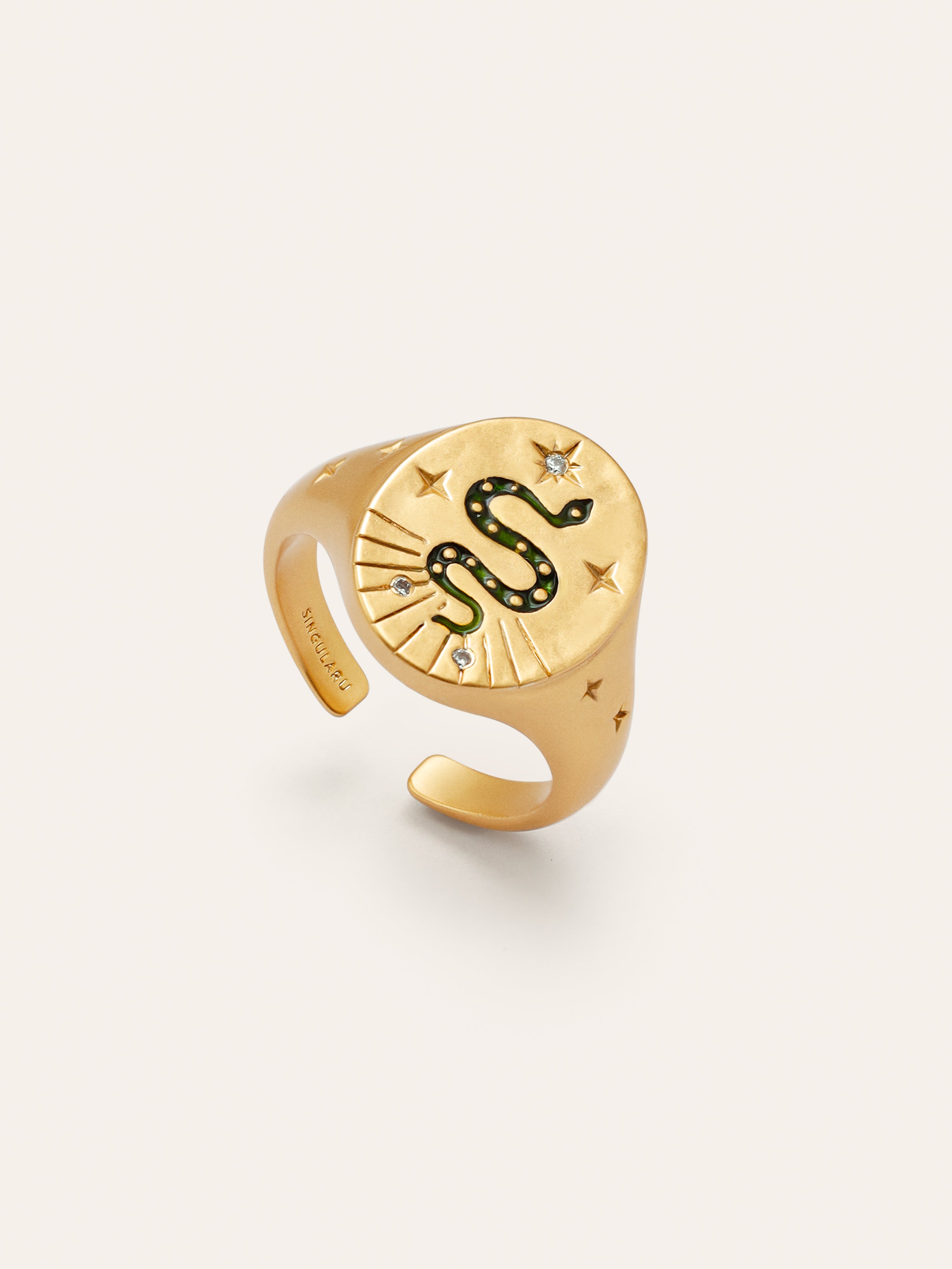 Mystic Snake Gold Ring 