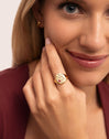 Pink Signet Gold Ring