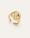 Pink Signet Gold Ring