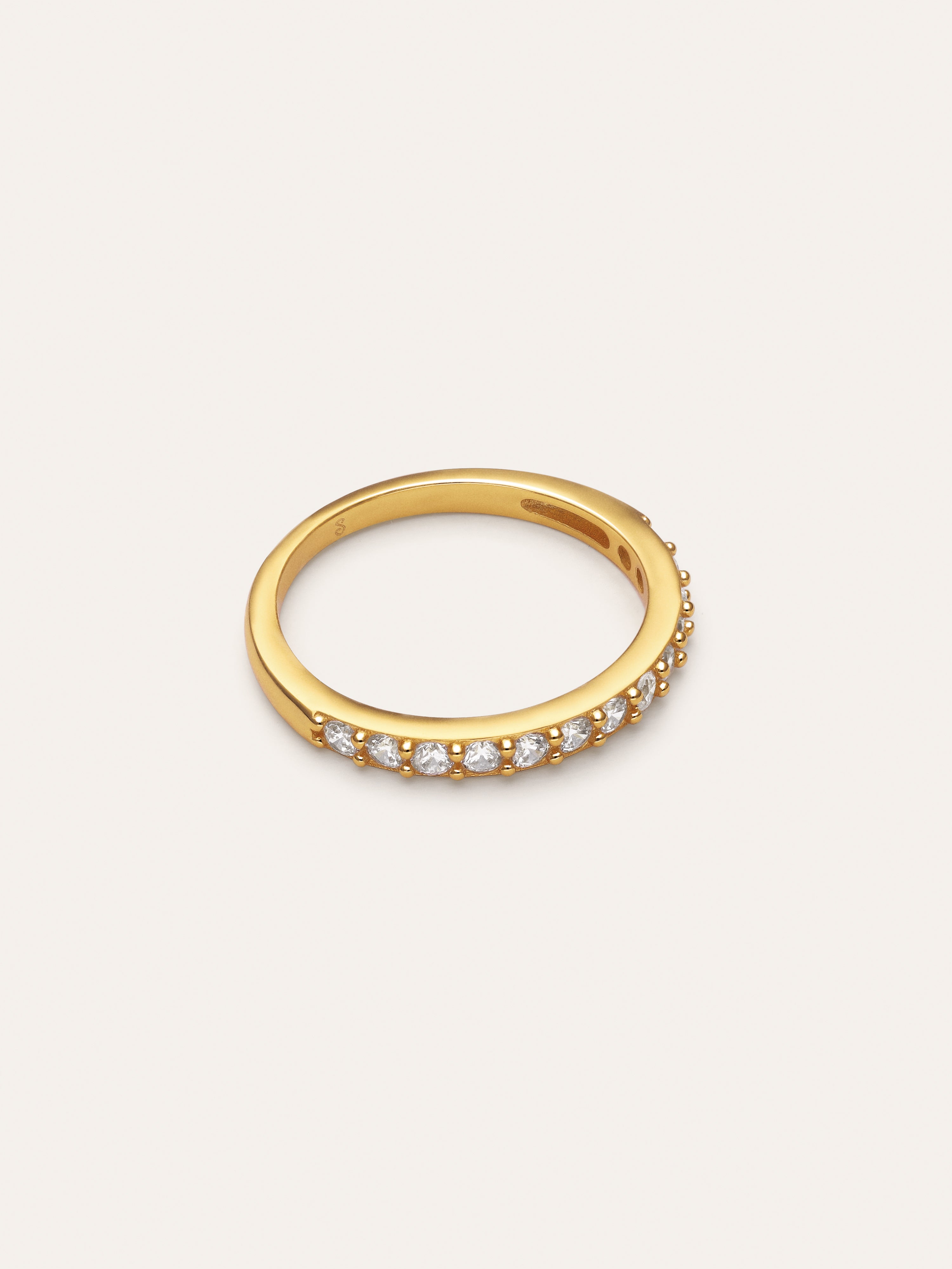 Anillo Shine Plata Baño Oro