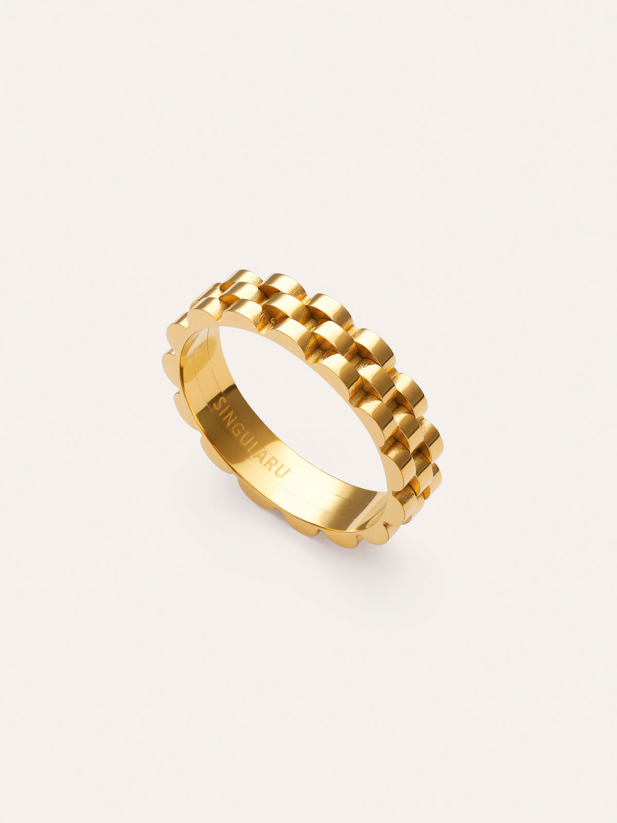 Imagen detalle de Anello Sierpe in acciaio placcato oro