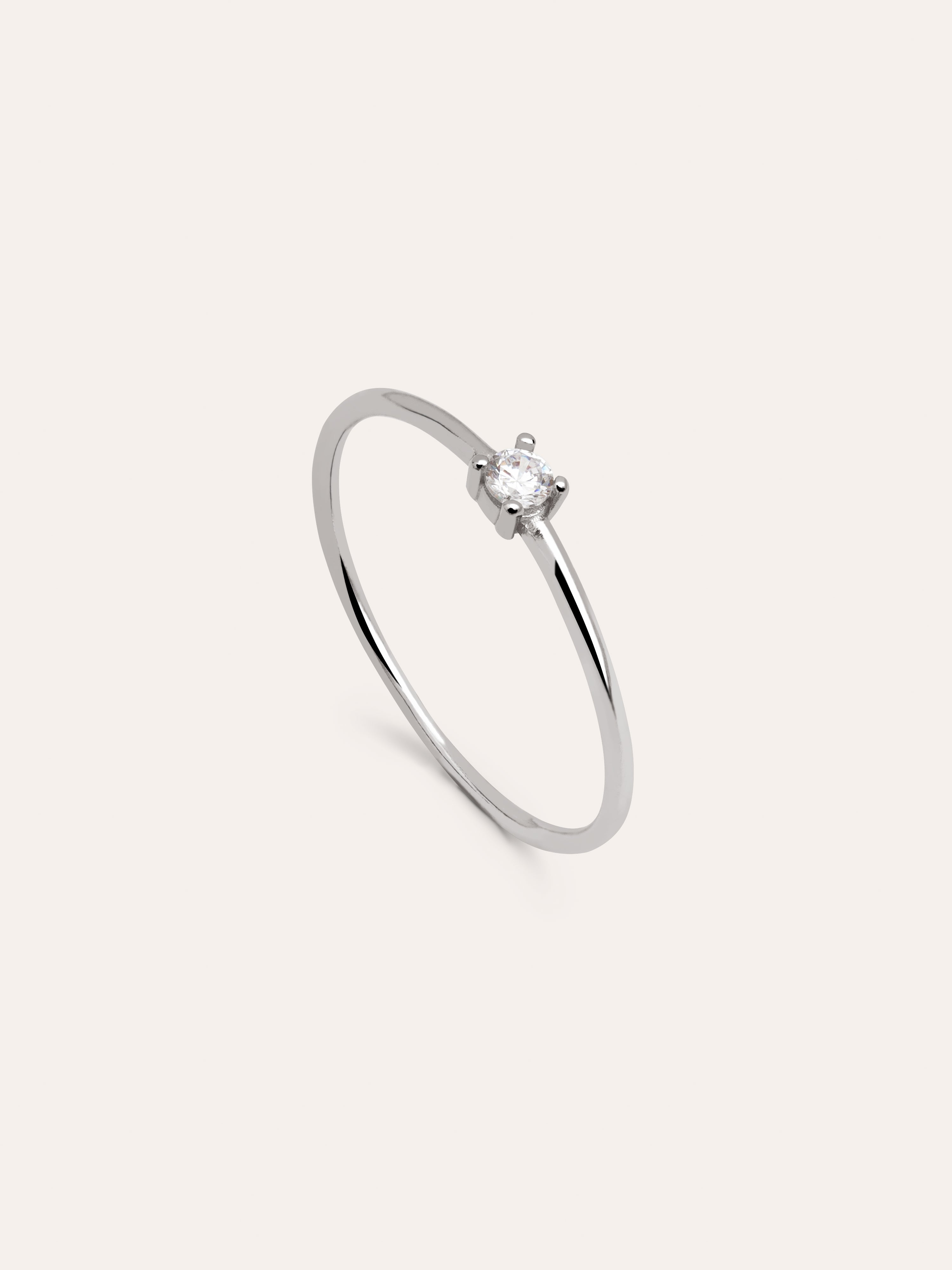 Anillo Single Spark Plata