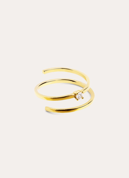 Bague Spiral Spark Plaqué Or