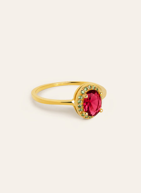 Strawberry Colors Gold Ring