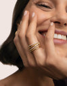 Anillo Triple Cross Spark Baño Oro