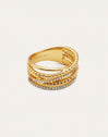 Anillo Triple Cross Spark Baño Oro