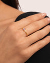 Bague Trèfle Lavande Plaqué Or