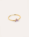 Bague Trèfle Lavande Plaqué Or
