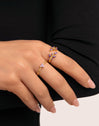 Bague Trèfle Lavande Plaqué Or