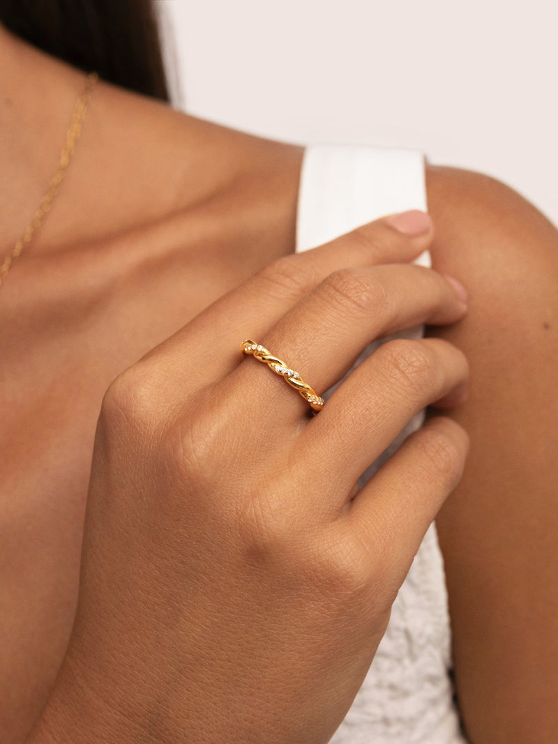 Anillo Tressia Baño Oro
