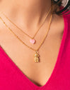 Collar Sweet Heart Pink Stone Baño Oro