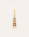 Charm Faro Rojo Baño Oro