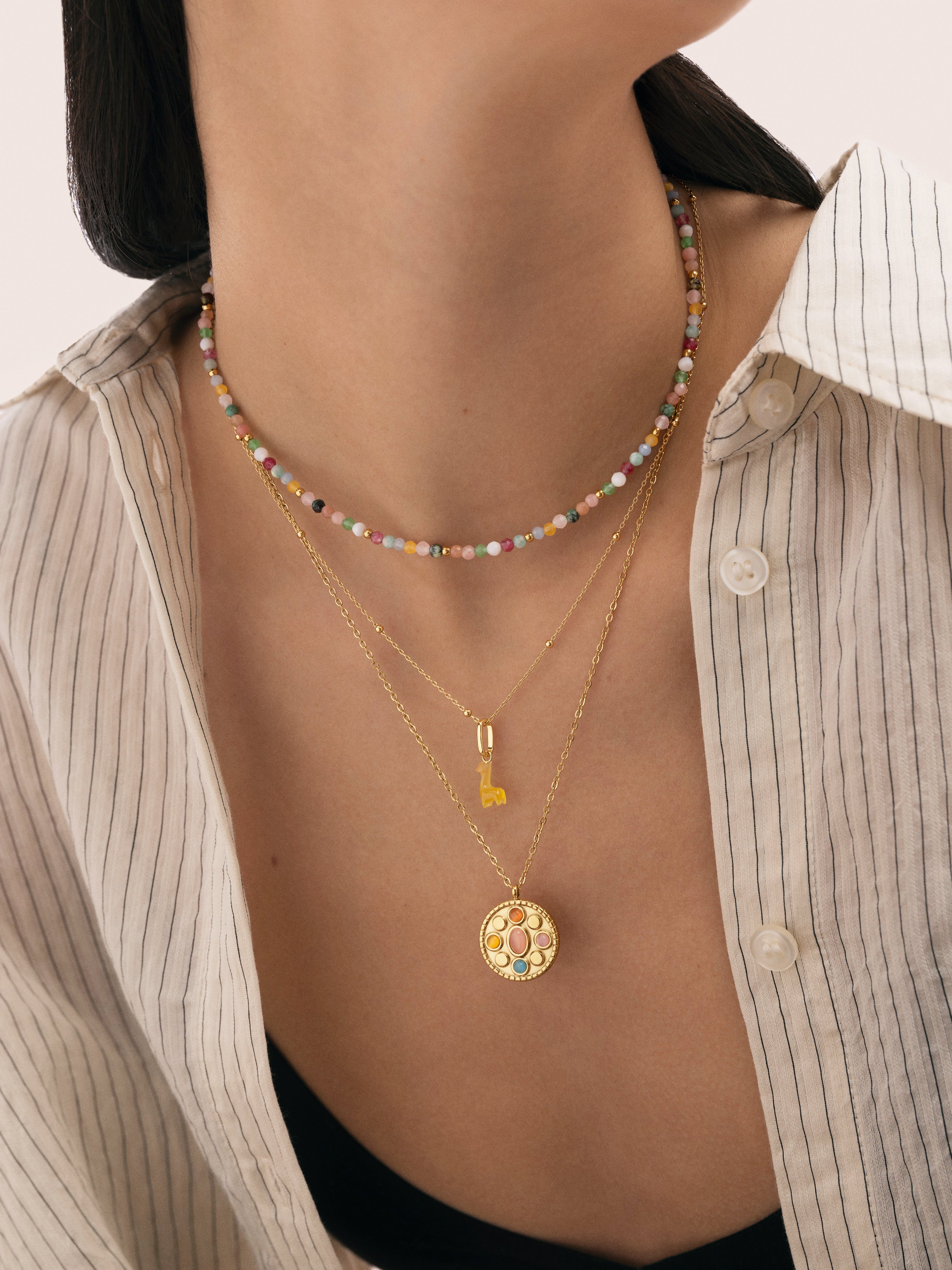 Collar Altea Colors Acero Baño Oro