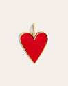 Charm Lovely Heart Red Enamel Baño Oro