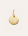 Charm Mini Medallion Zodiaco Plata Baño Oro