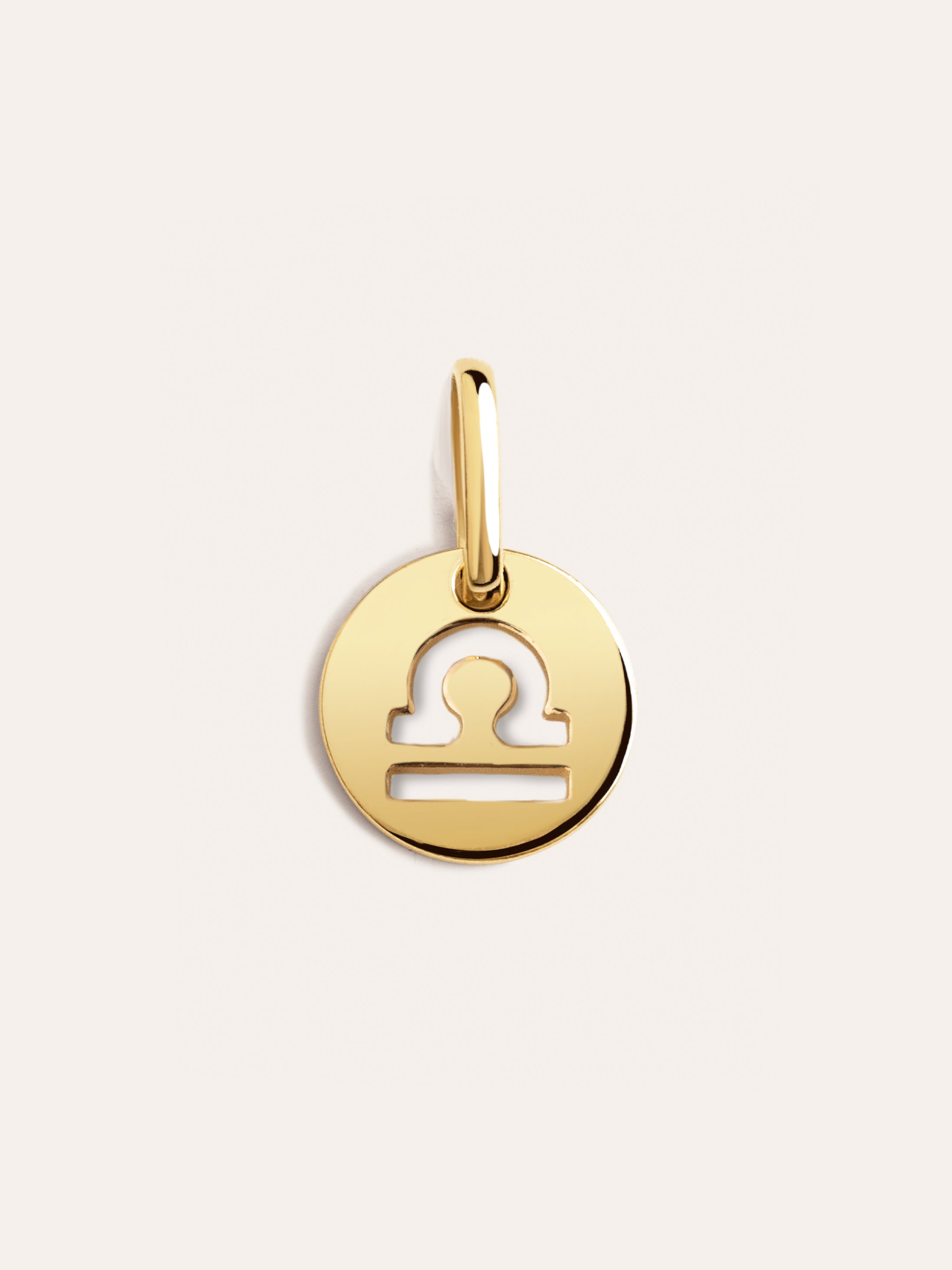 Charm Mini Medallion Zodiaco Plata Baño Oro