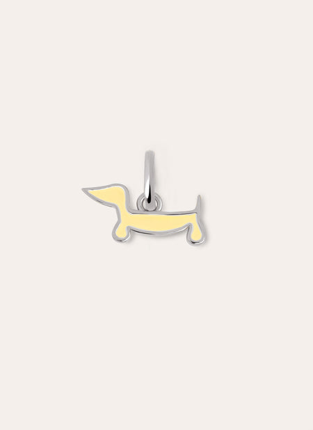 Mini Teckel Dog Enamel Yellow Charm