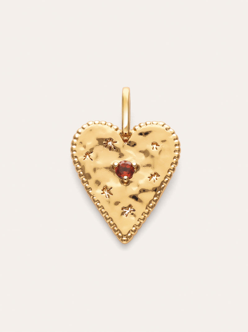Charm Raw Heart Baño Oro