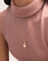 Charm Rosa Enamel Baño Oro