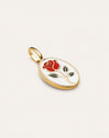 Charm Rosa Enamel Baño Oro