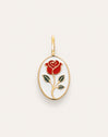 Charm Rosa Enamel Baño Oro
