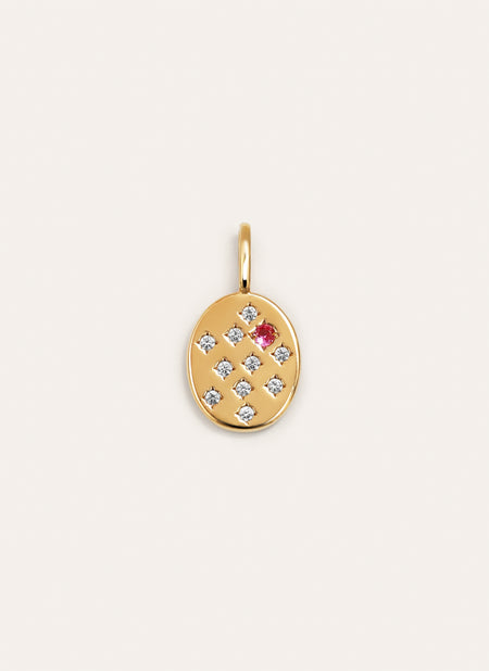 Pink Signet Gold Charm