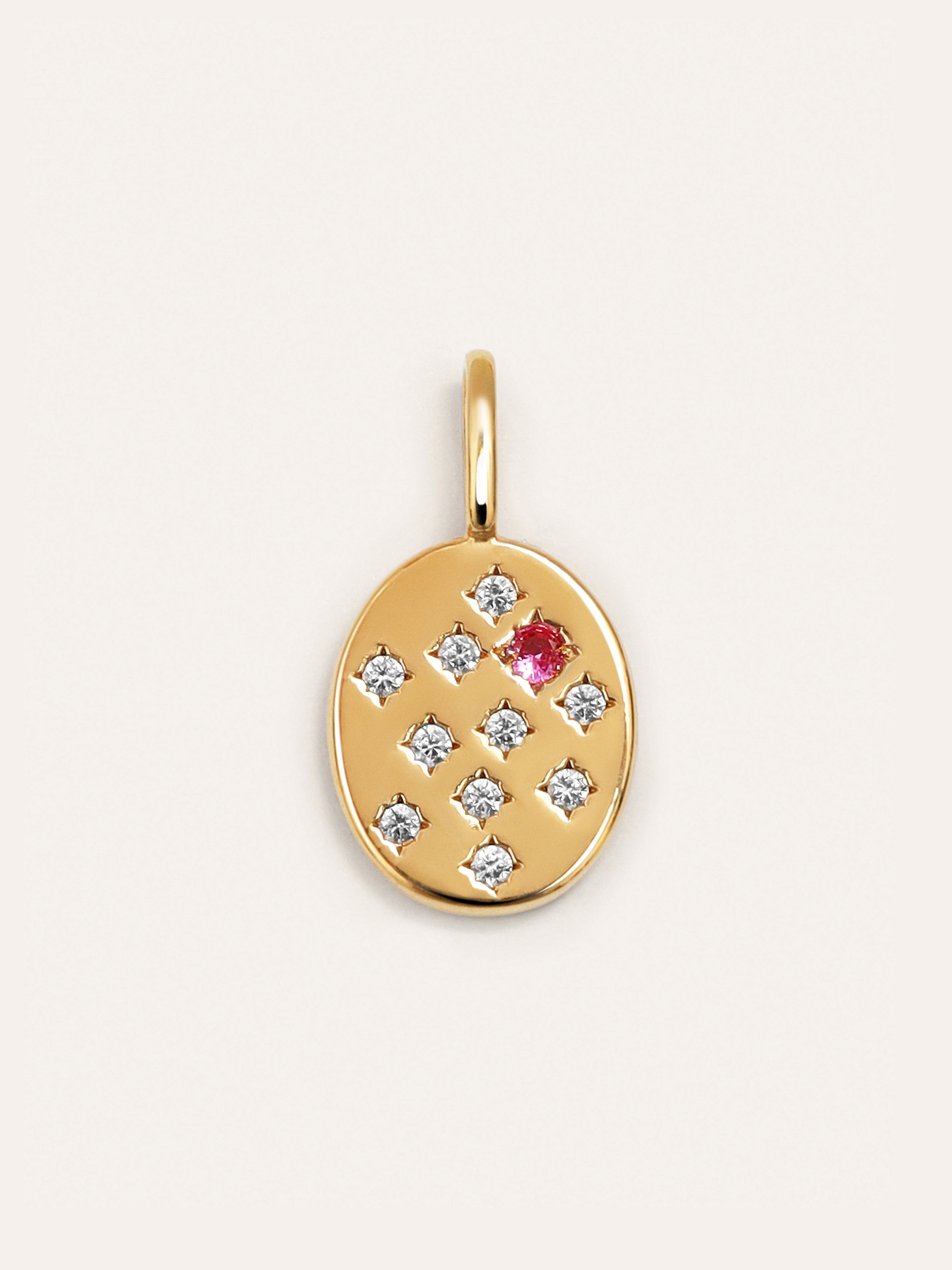 Charm Sello Rosa Baño Oro