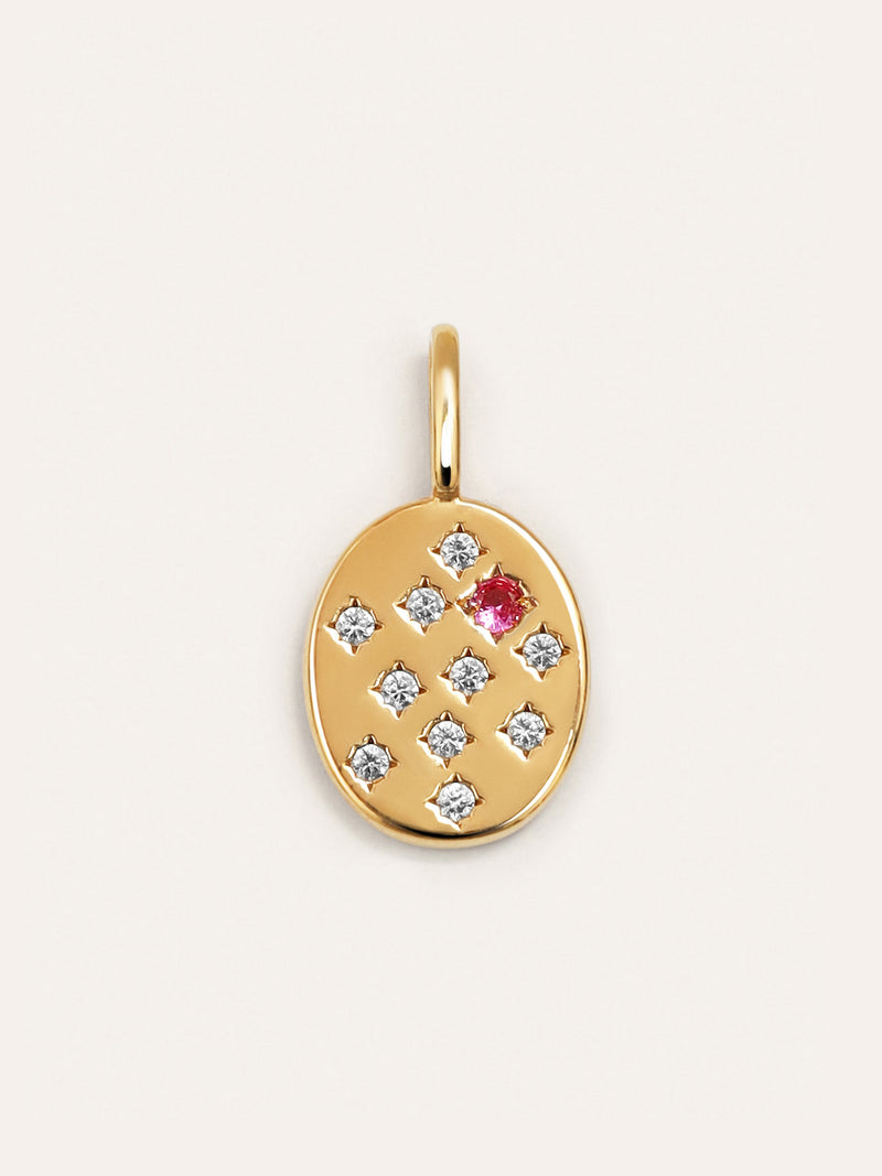 Charm Sello Rosa Baño Oro
