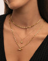 Collar Shells Acero Baño Oro