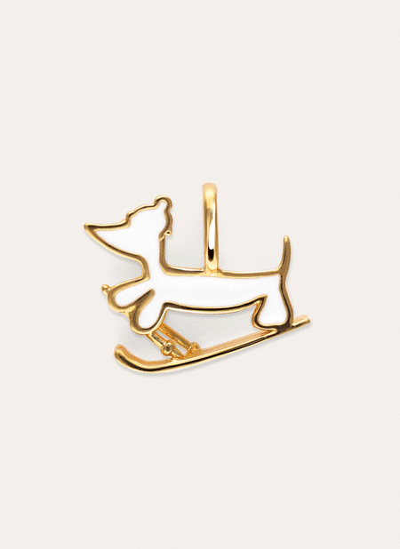 Winter Teckel Gold Charm