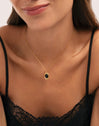 Necklace Ágata Stone Steel Gold Plated - puesto en modelo