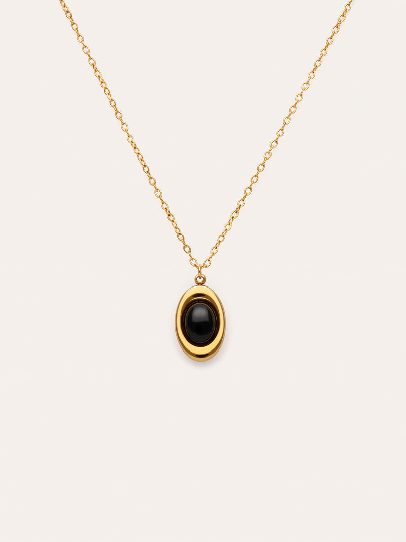 Necklace Ágata Stone Steel Gold Plated
