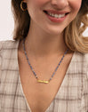 Collar Abuela Heart Cianita Acero Baño Oro