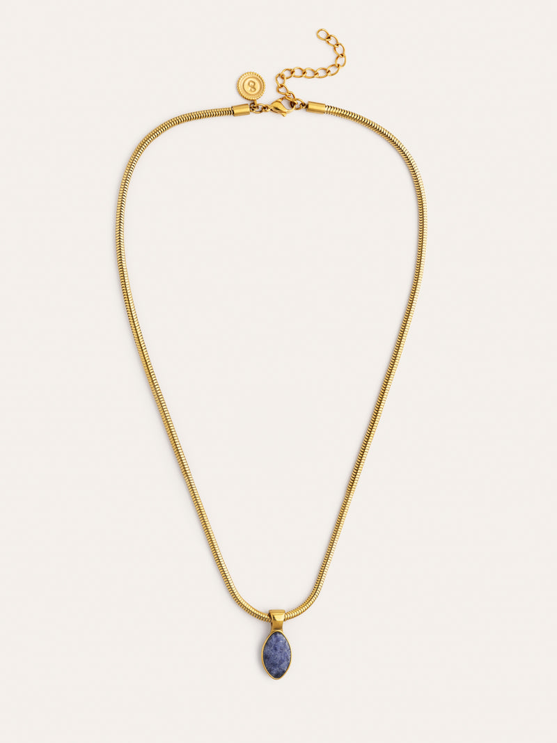 Alma Kyanite Steel Gold-Plated Necklace