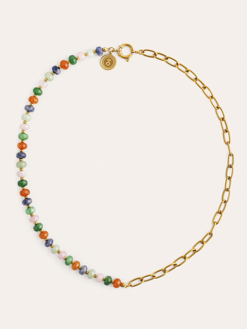 Collar Alpine Chic Stones Acero Baño Oro