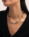 Collar Alpine Stones Acero Baño Oro