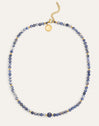 Collar Amulet Cianita Acero Baño Oro