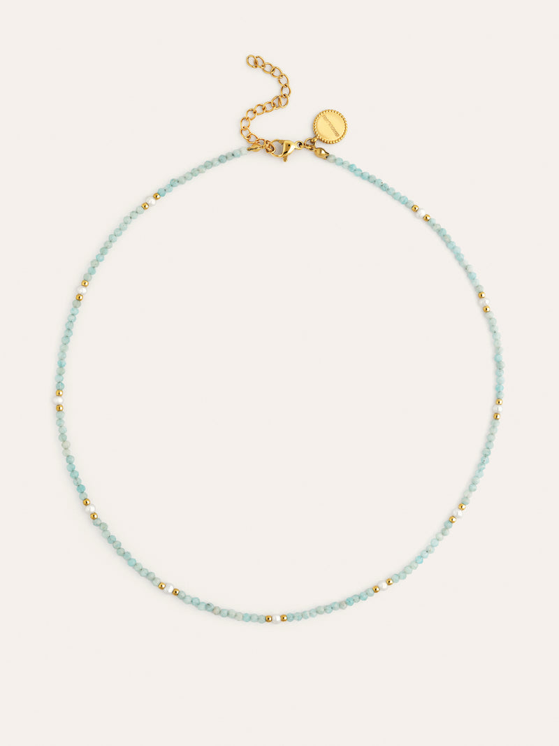 Collar Azulina Acero Baño Oro