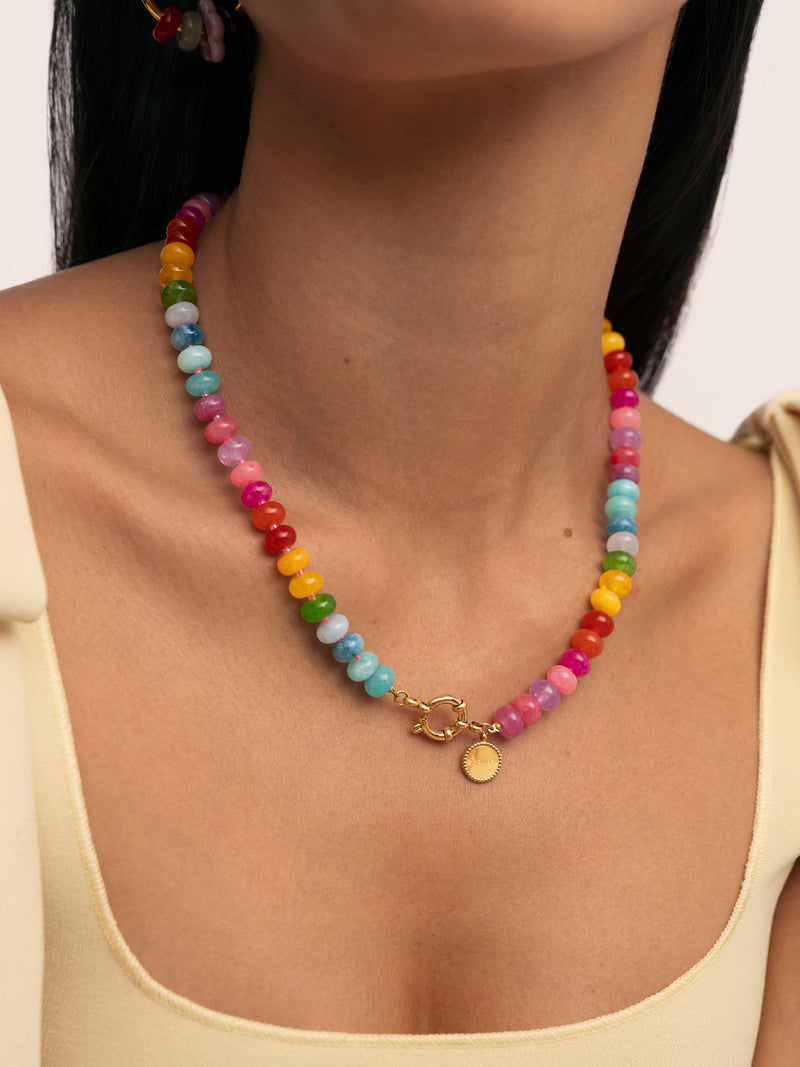 Collier Bloom Stones Acier Plaqué Or