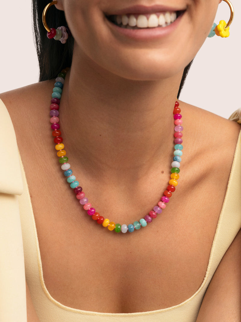 Collier Bloom Stones Acier Plaqué Or