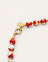 Collar Carmesí Acero Baño Oro