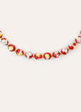 Collar Carmesí Acero Baño Oro