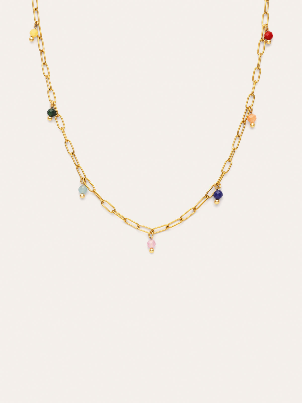 Collar Chic Dancing Stones Acero Baño Oro