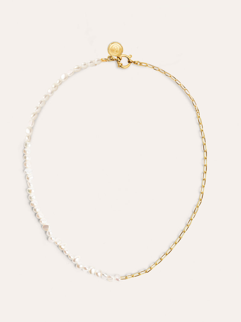 Collar Chic Pearl Acero Baño Oro